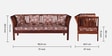 Radom Sheesham Wood 3 Seater Sofa In Honey Oak Finish
