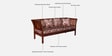 Radom Sheesham Wood 3 Seater Sofa In Honey Oak Finish