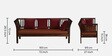 Radom Sheesham Wood 3 Seater Sofa In Provincial Teak Finish And Mocha Mousse Colour