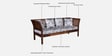 Radom Sheesham Wood 3 Seater Sofa In Provincial Teak Finish