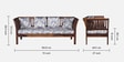 Radom Sheesham Wood 3 Seater Sofa In Provincial Teak Finish