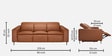 Ramona Leatherette Three Seater Motorized Recliner in Tan Colour