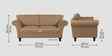 Rana Fabric 2 Seater Sofa in Copper Brown Color