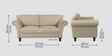 Rana Fabric 2 Seater Sofa in Cotton Beigen Color