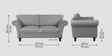 Rana Fabric 2 Seater Sofa in Dim Grey Color