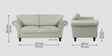 Rana Fabric 2 Seater Sofa in Pearl White Color