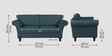 Rana Fabric 2 Seater Sofa in Sea Blue Color