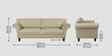 Rana Fabric 3 Seater Sofa in Cotton Beigen Color