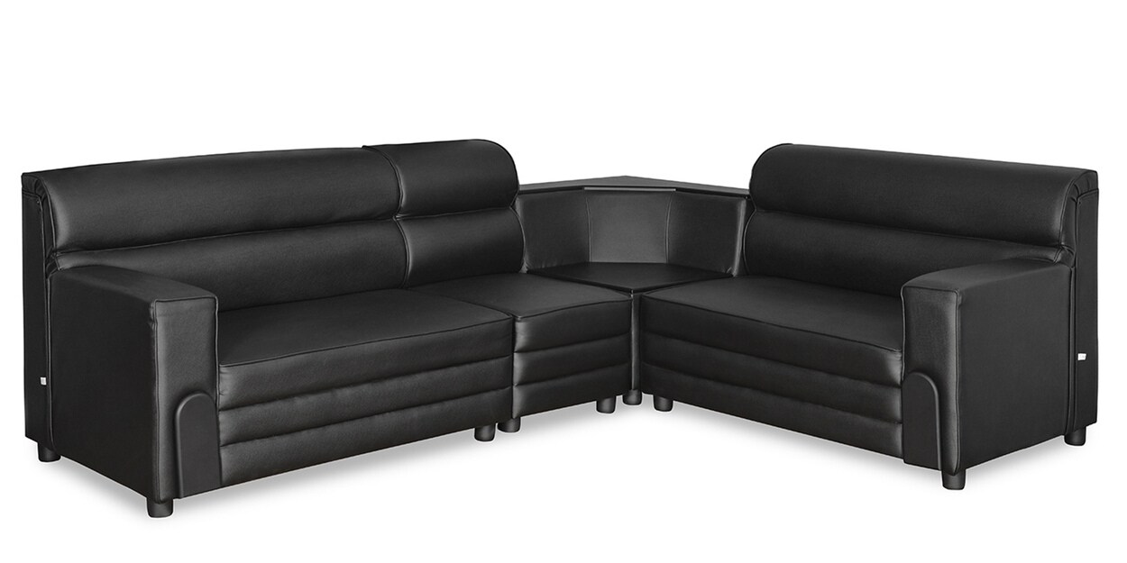 Buy Raider Corner Sofa in Black Colour by Nilkamal Online Modern