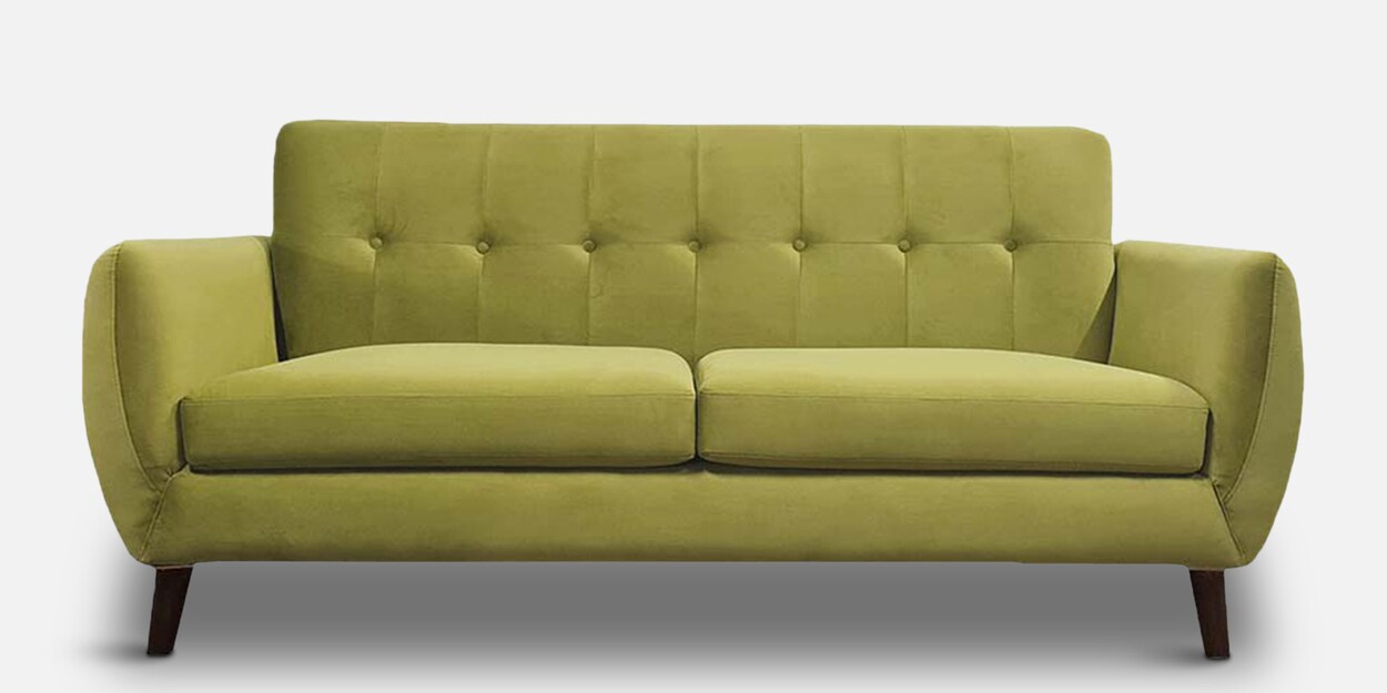 Buy Rauma Velvet 3 Seater Sofa in Olive Green at 18% OFF by Adorn Homez ...