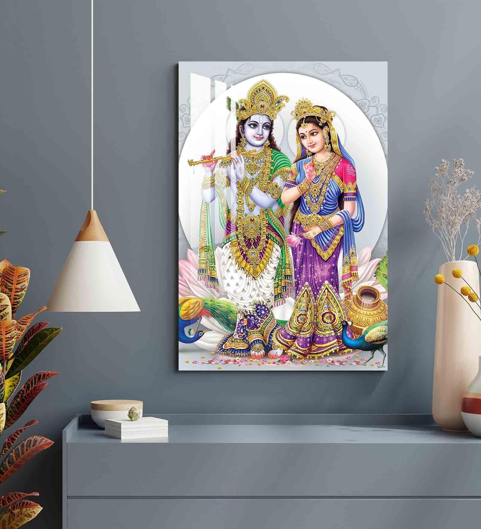 Radha & Krishna Acrylic Spiritual Art Prints