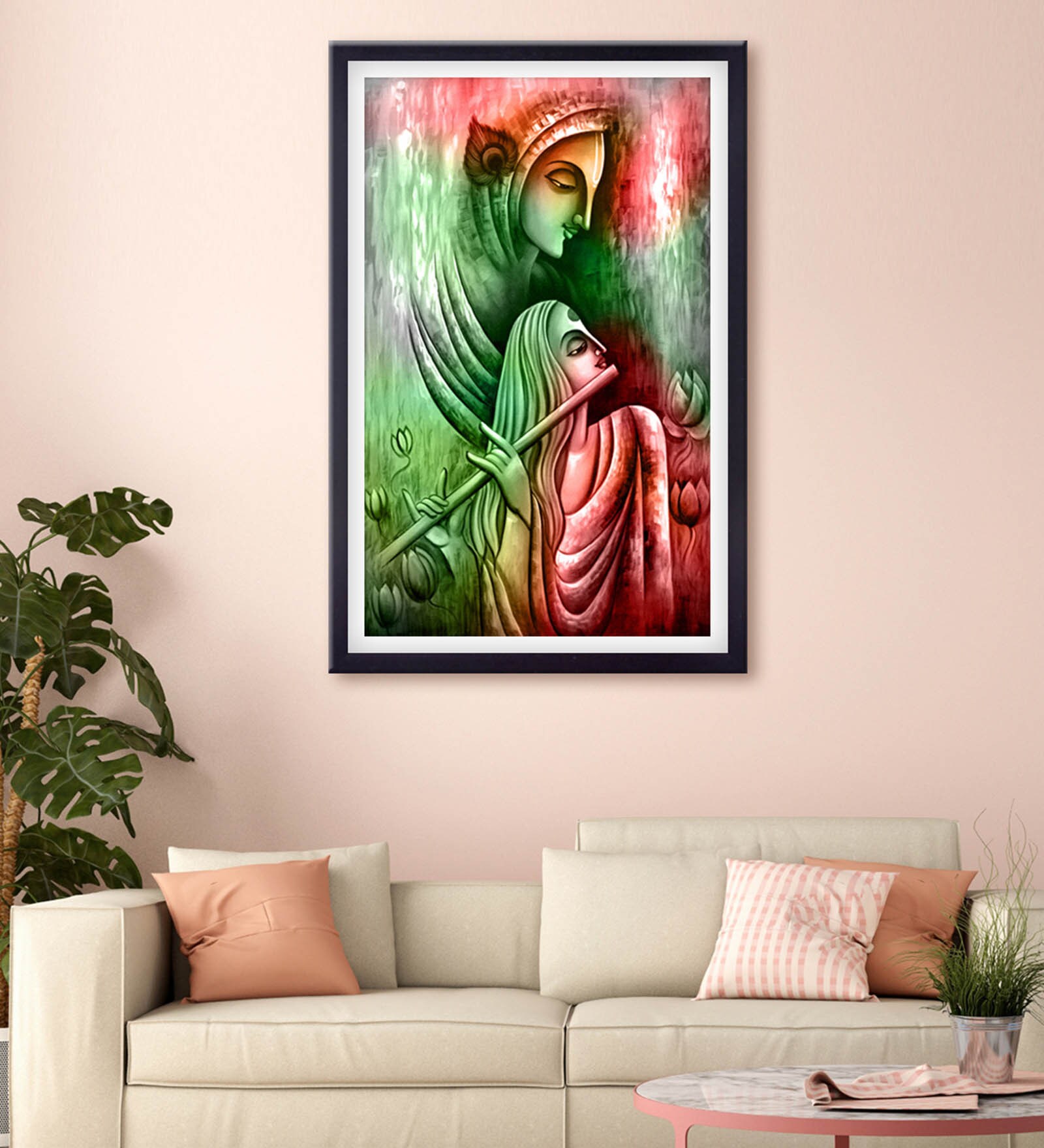 Radha Krishna Printed Canvas Art Print