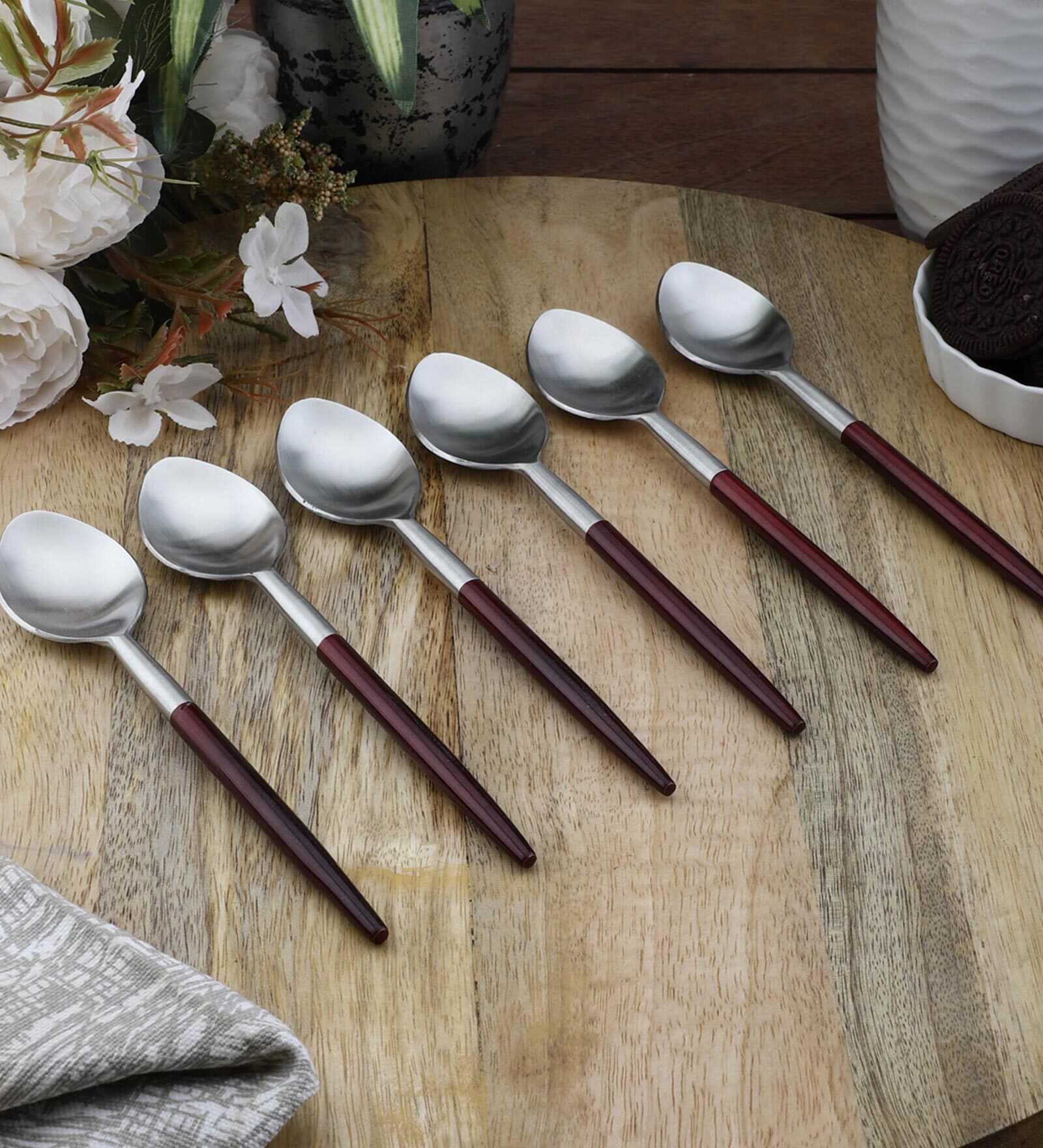 Radiant Red Stainless Steel (Set of 6) Tea Spoon