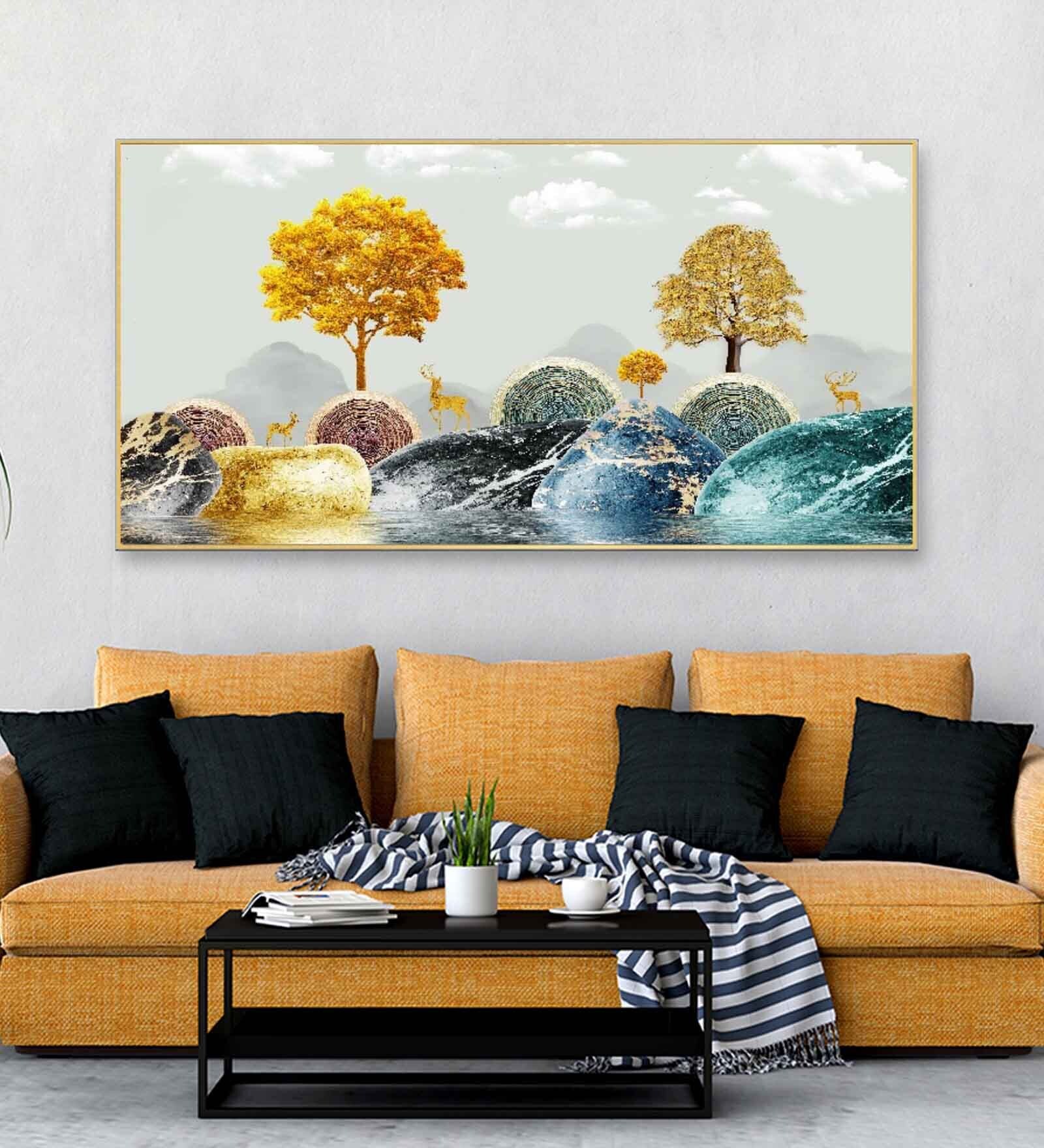 Radiant Arboreal Reverie Multicolour Canvas Art Print