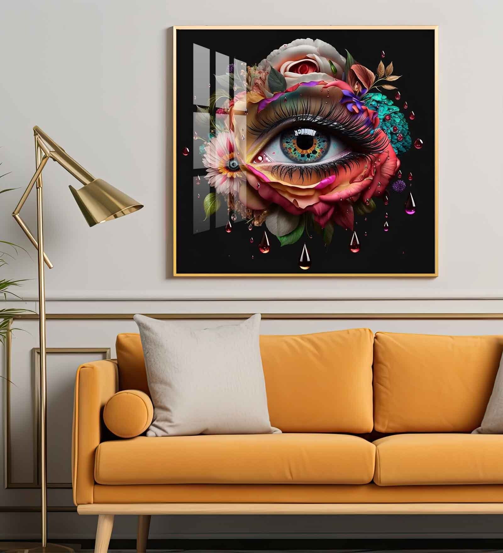 Radiant Jewel Eye Glass Finish Square Wall Art