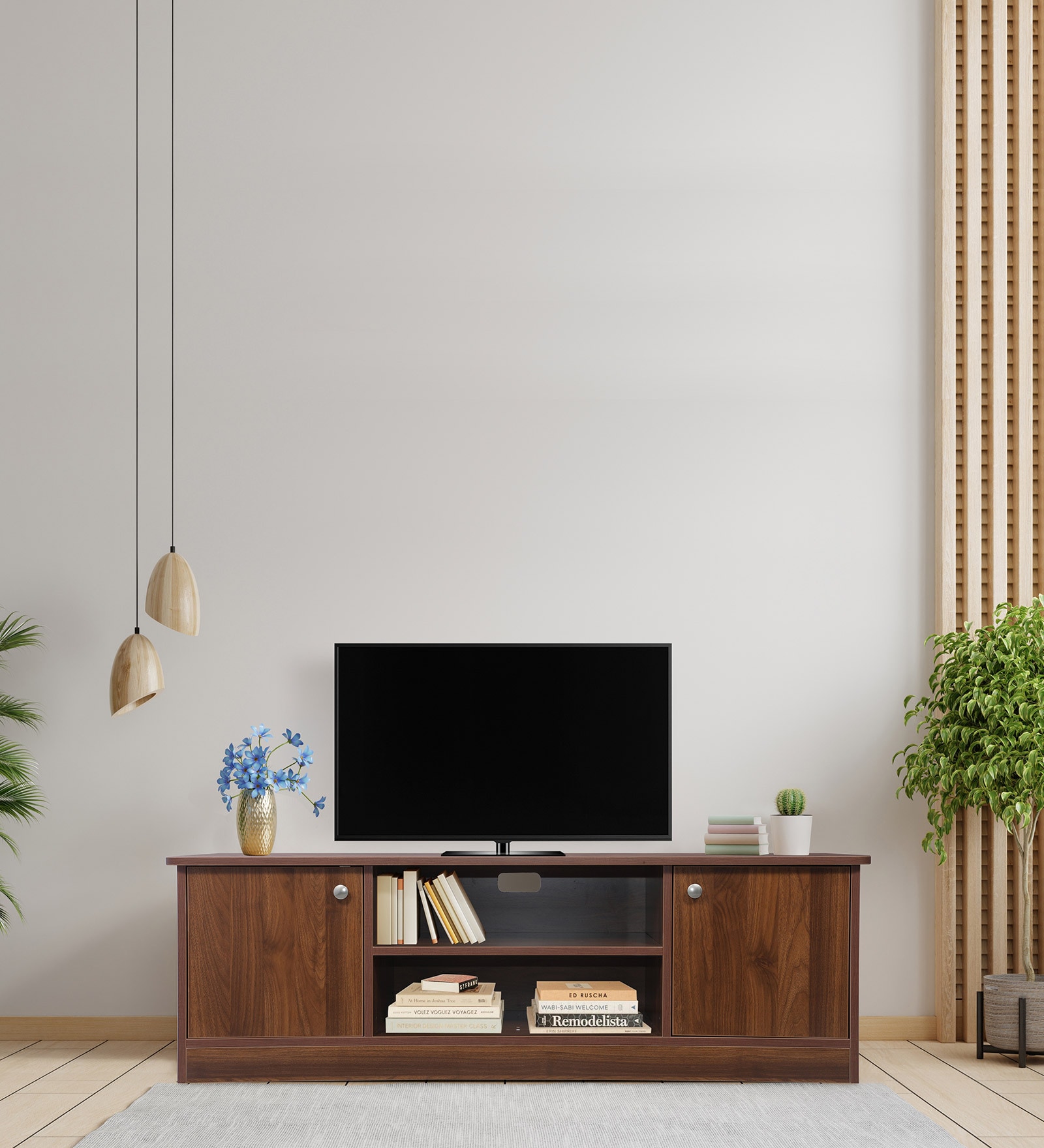 Radiant Tv Console with Drawer Columbian Walnut Finish