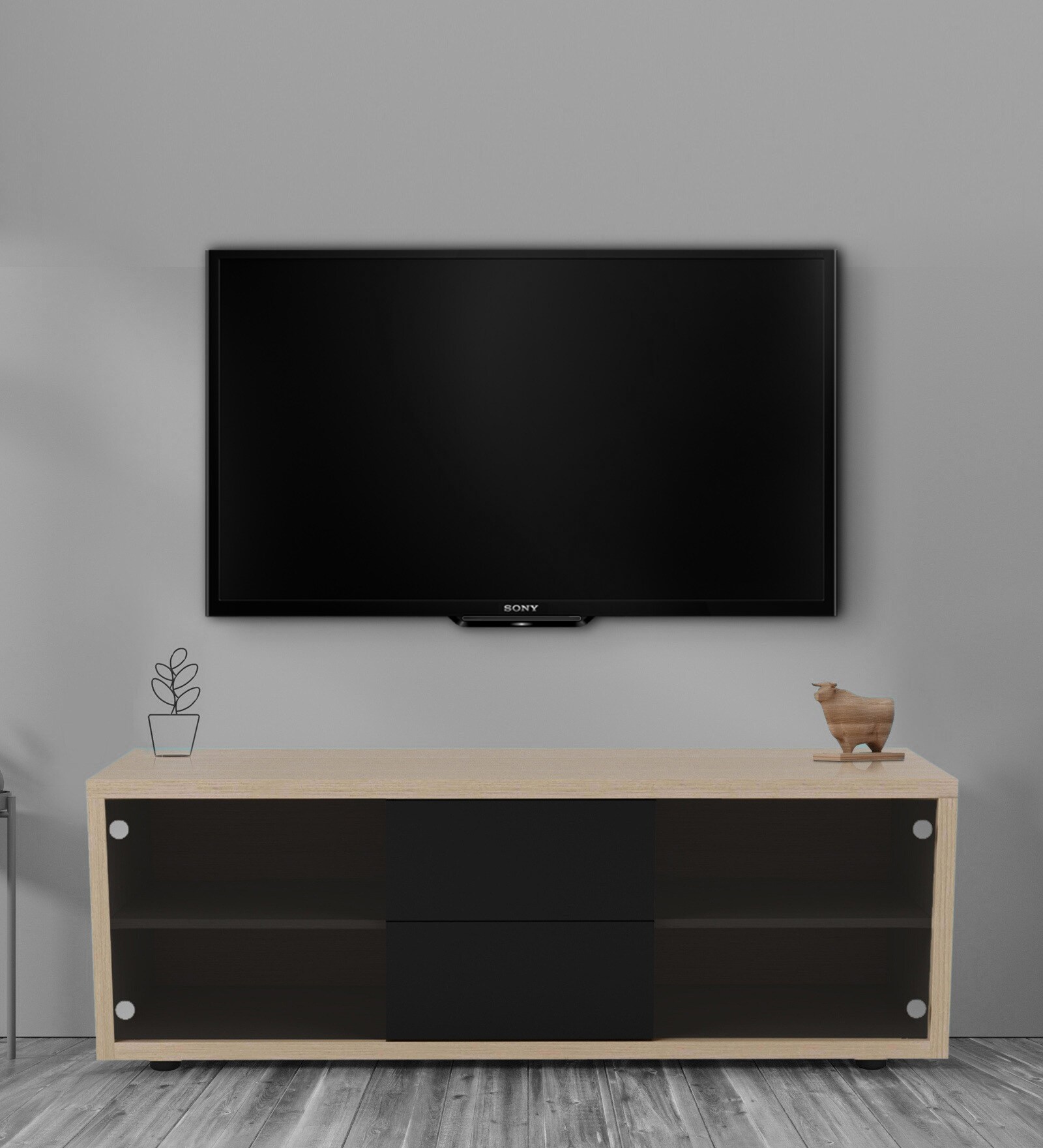 Radiant TV Console in Light Brown Colour Radiant TV Console in Light Brown Colour