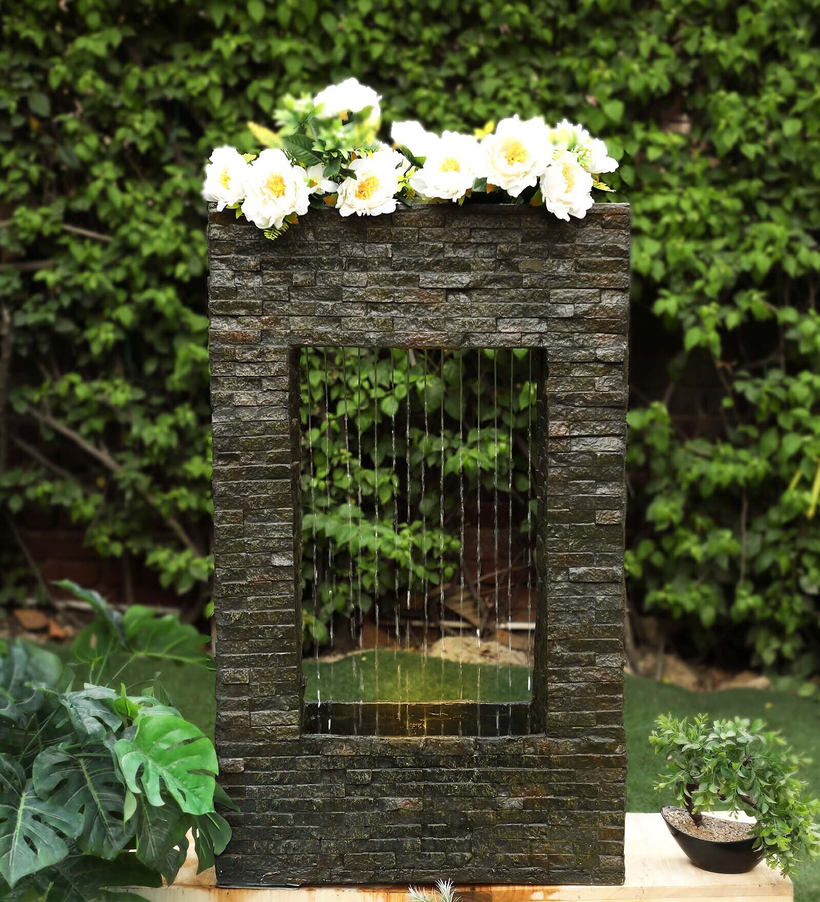 Buy Rain Curtain Green Polyresin Indoor Fountain by Ripples at 17 OFF