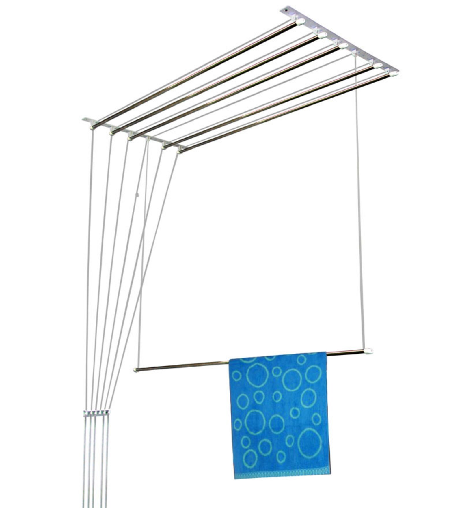 6 Pipes Stainless Steel Ceiling Mounted Cloth Drying Rack (Length: 48 Inches)