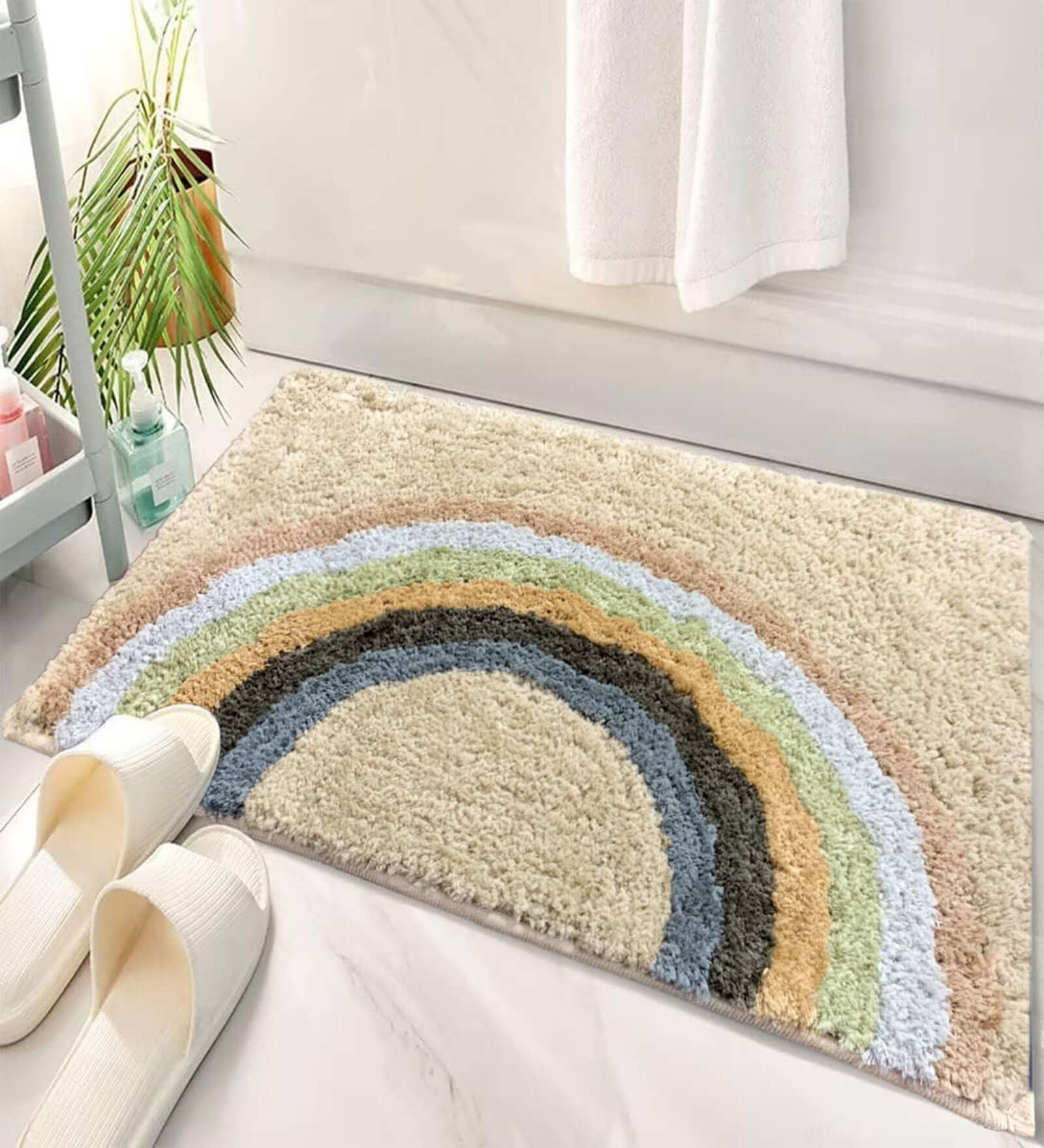 Rainbow Abstract Microfibre 24x16 Inches Bath Mat