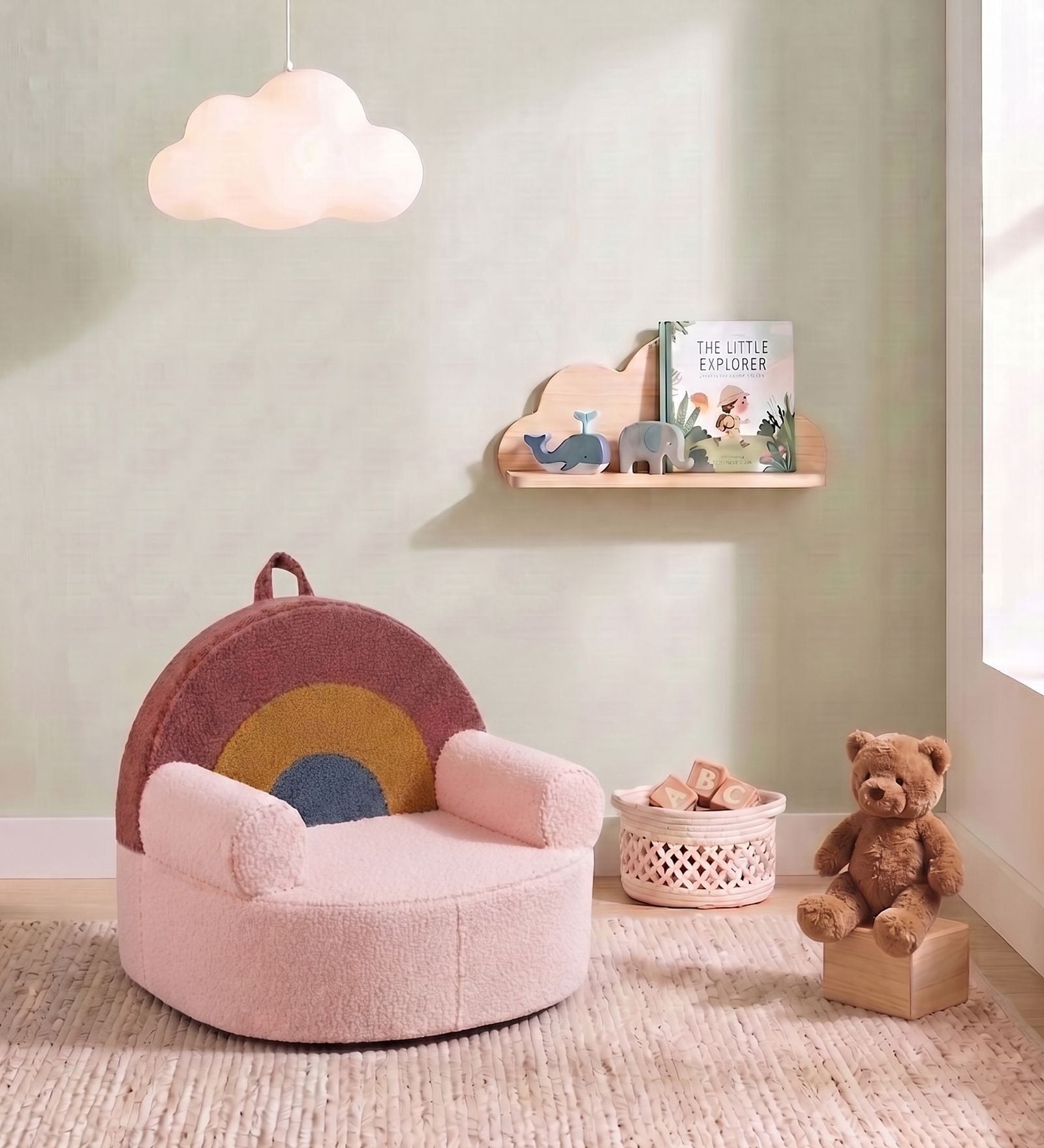 Rainbow Kids Sofa In Blush Pink Colour