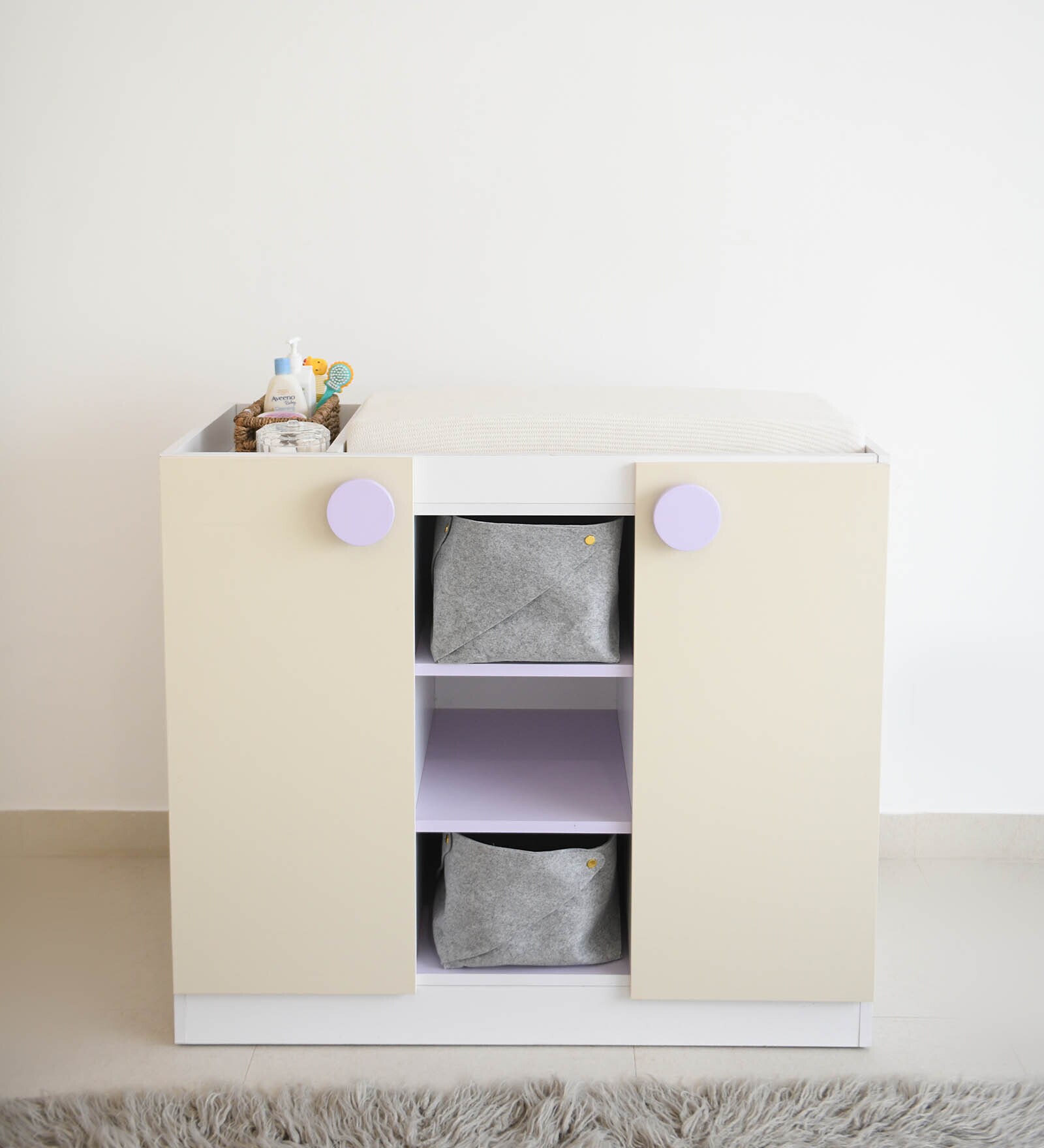 Buy Rainbow Kids Diaper Changing Station With Storage In White