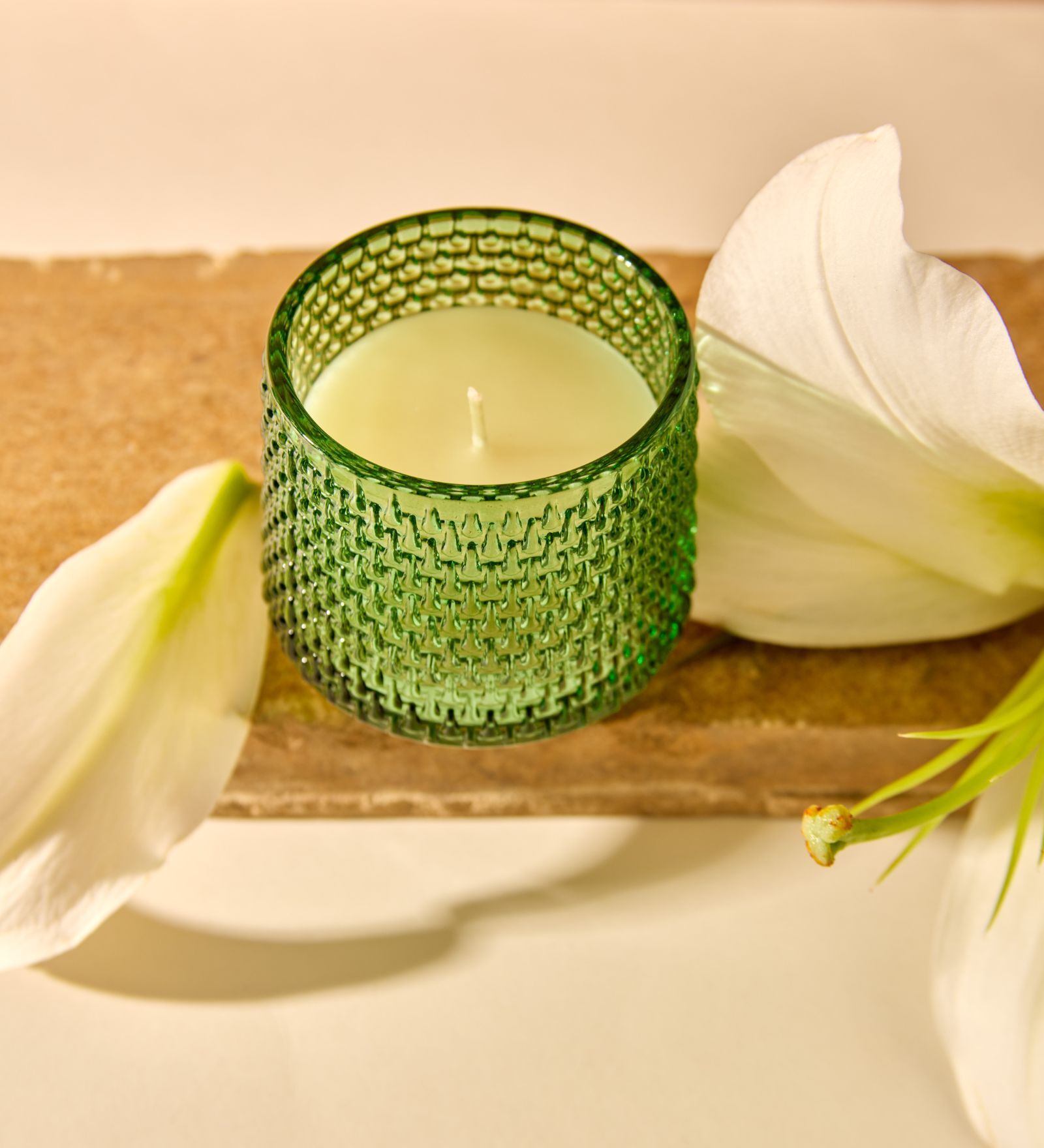 Raindrop- Petal Bliss 4.5Oz Scented Glass Jar Candle (Green)