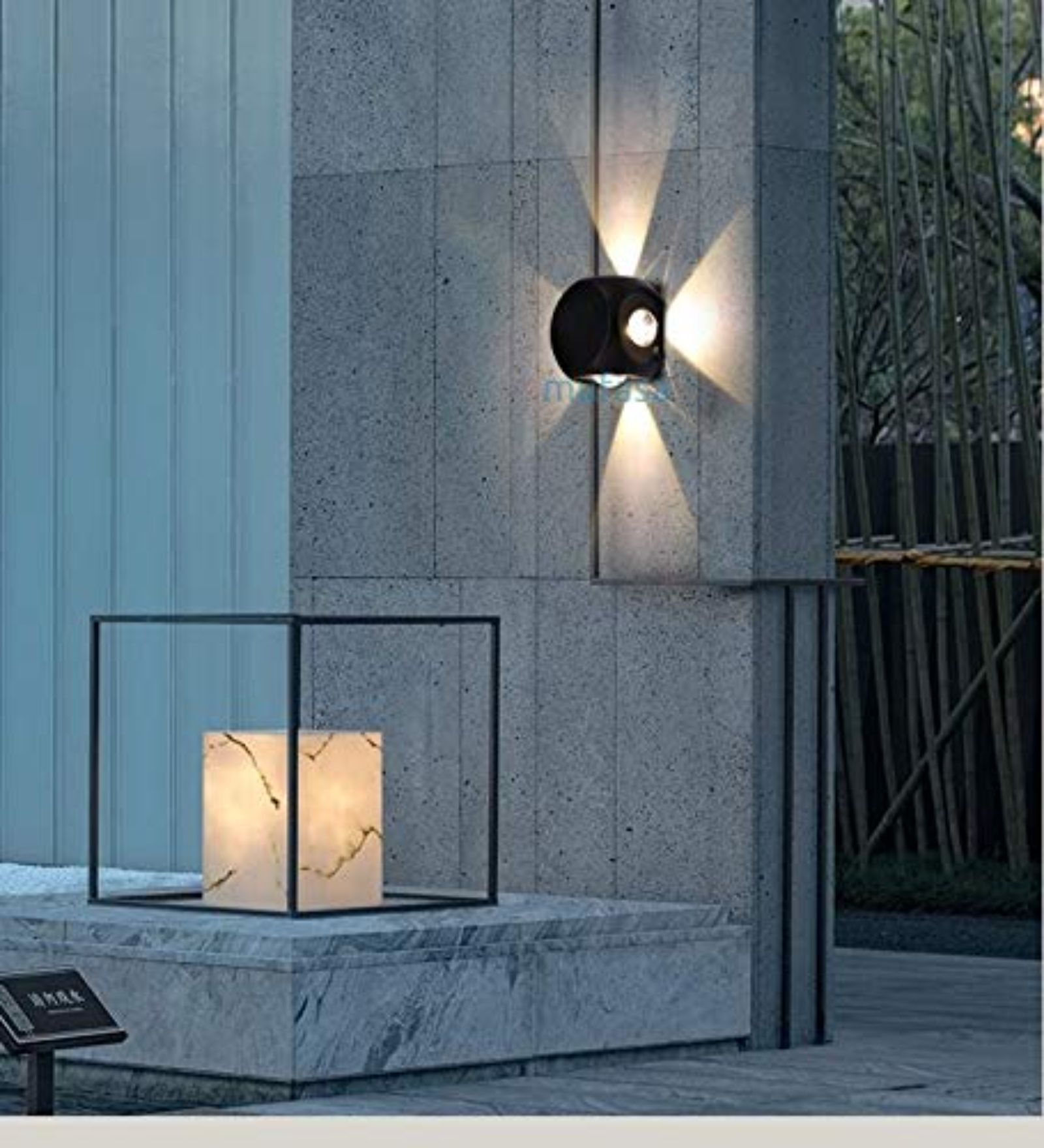 Rainproof 4 Way Warm White LED Outdoor Wall Light