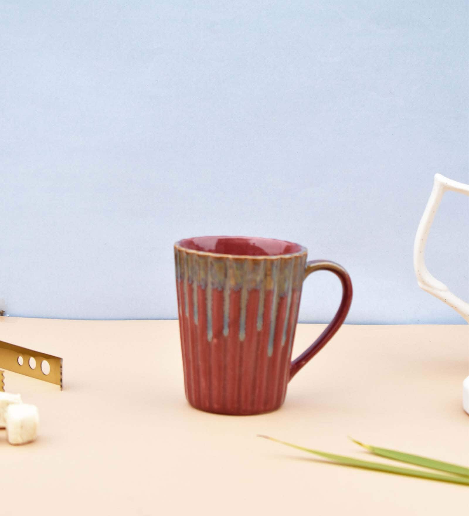 Rajputana Reverie Maroon Ceramic Tea Cups