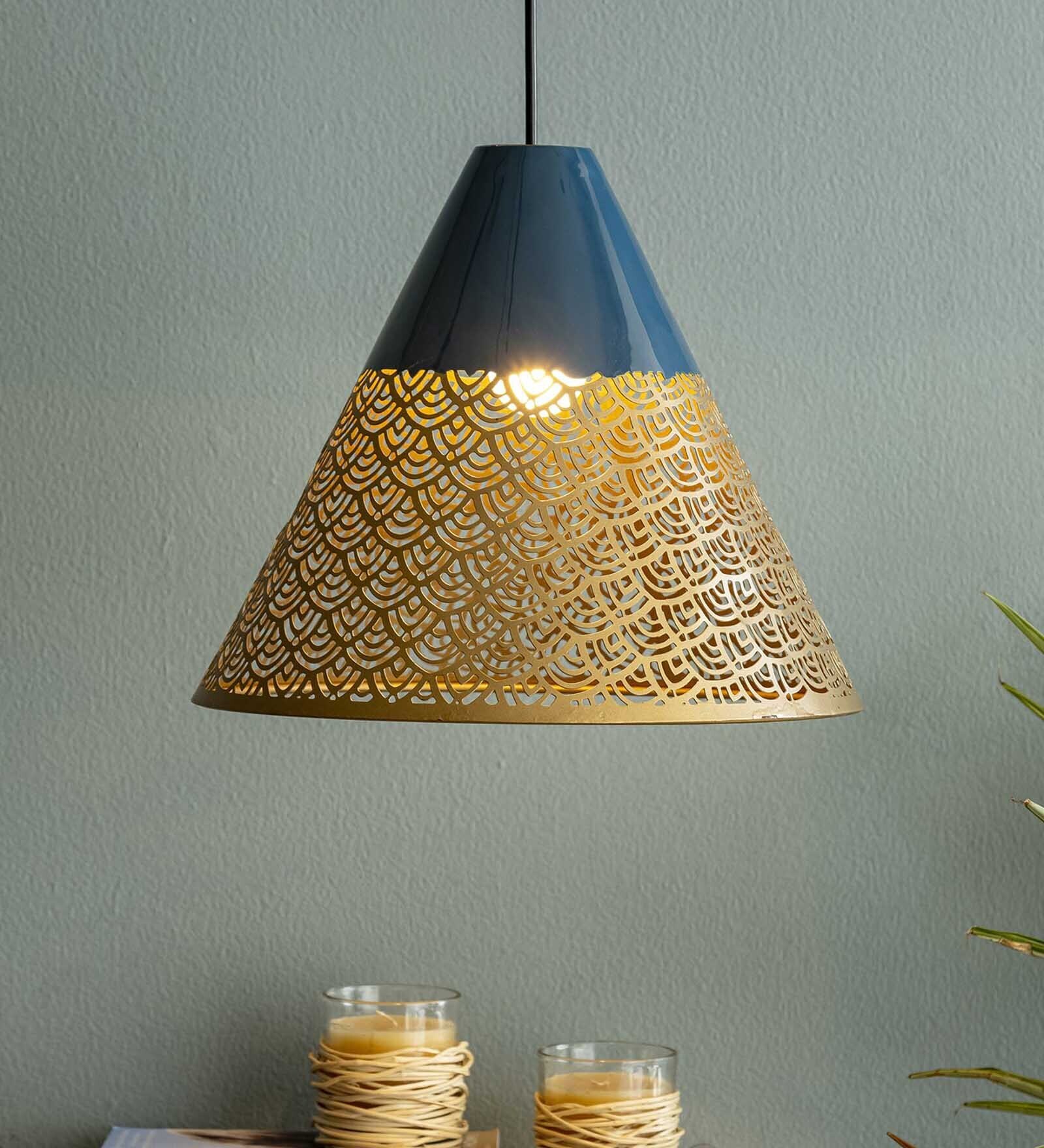 Onyx Ralph Blue Iron Hanging Light