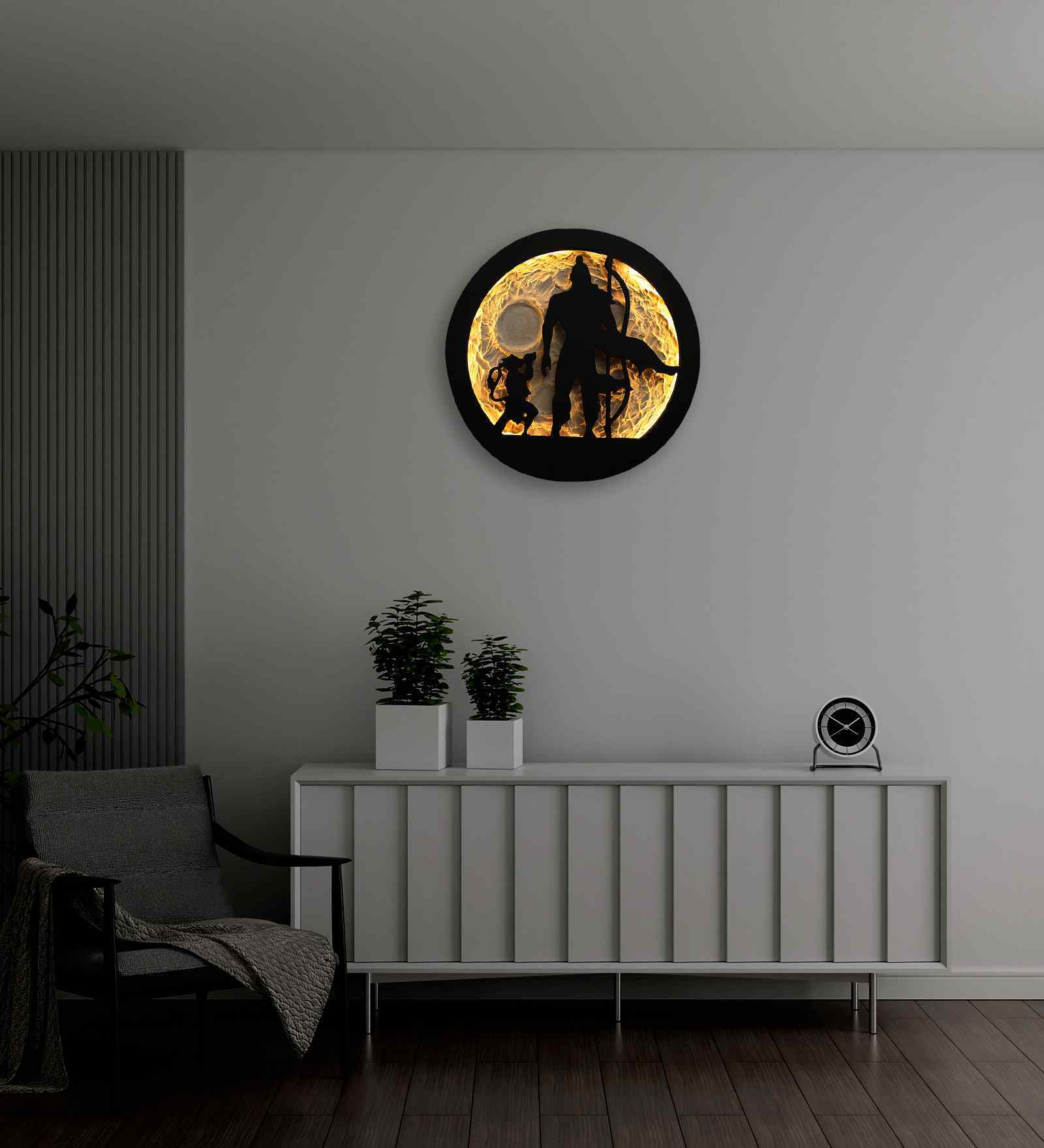 Rama-Hanuman LED wall Art