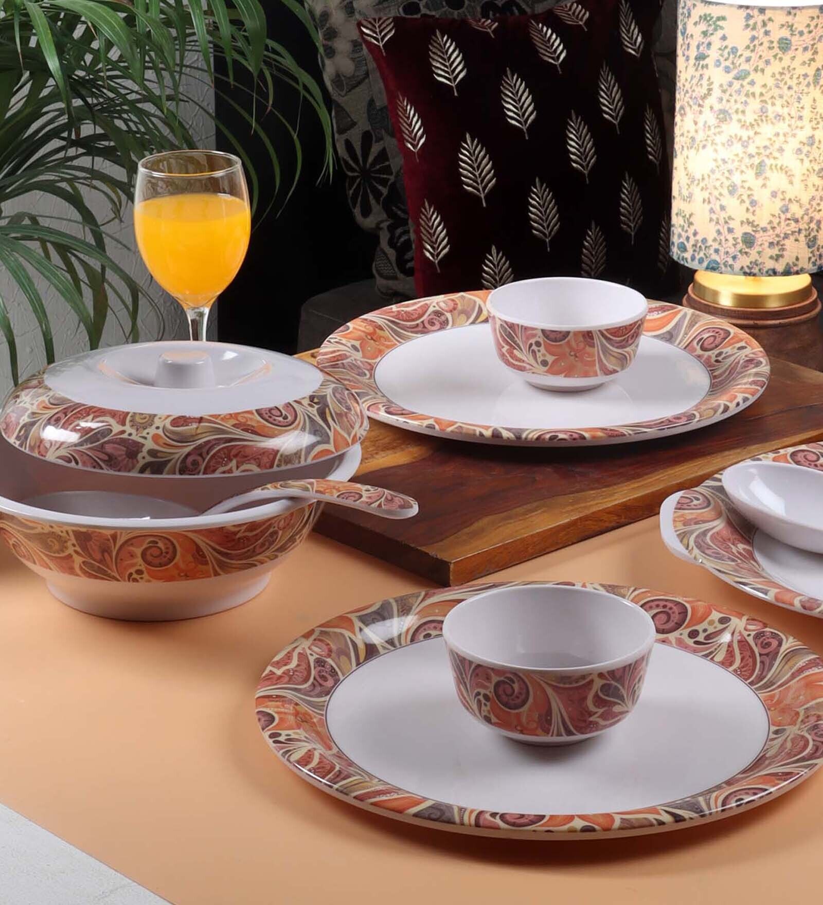 Rangoli (Set of 26) Melamine Dinner Set