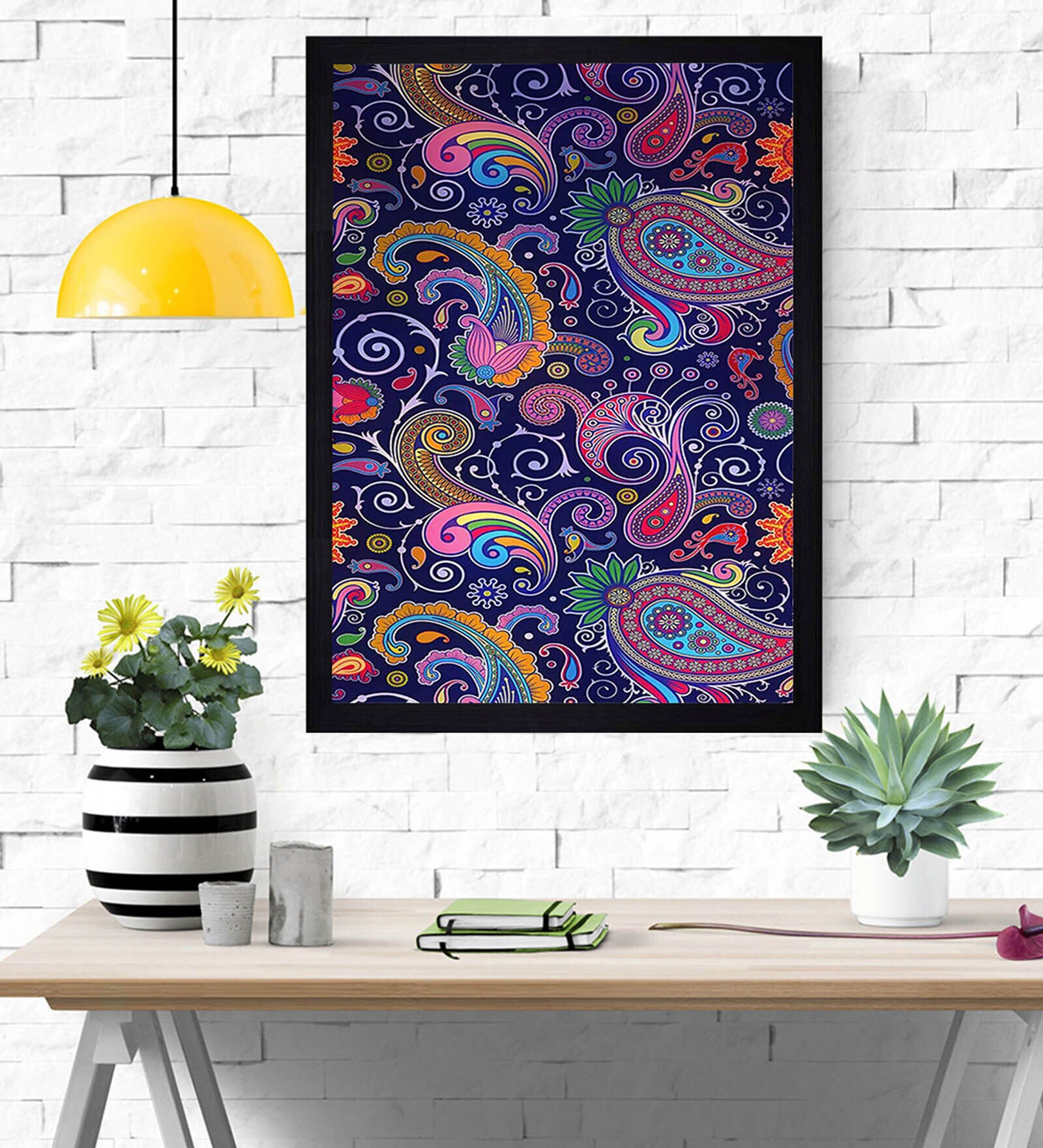 Rangoli Art Texture Paper Framed Art Print 