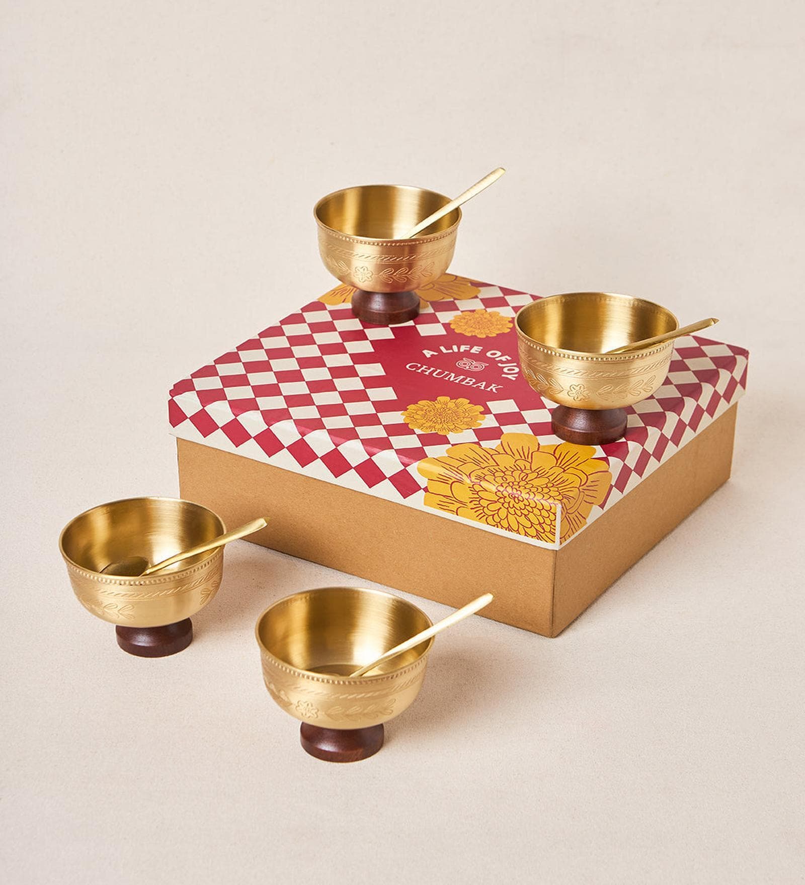 Rani Bagh Brass Dessert Bowl Gift Set