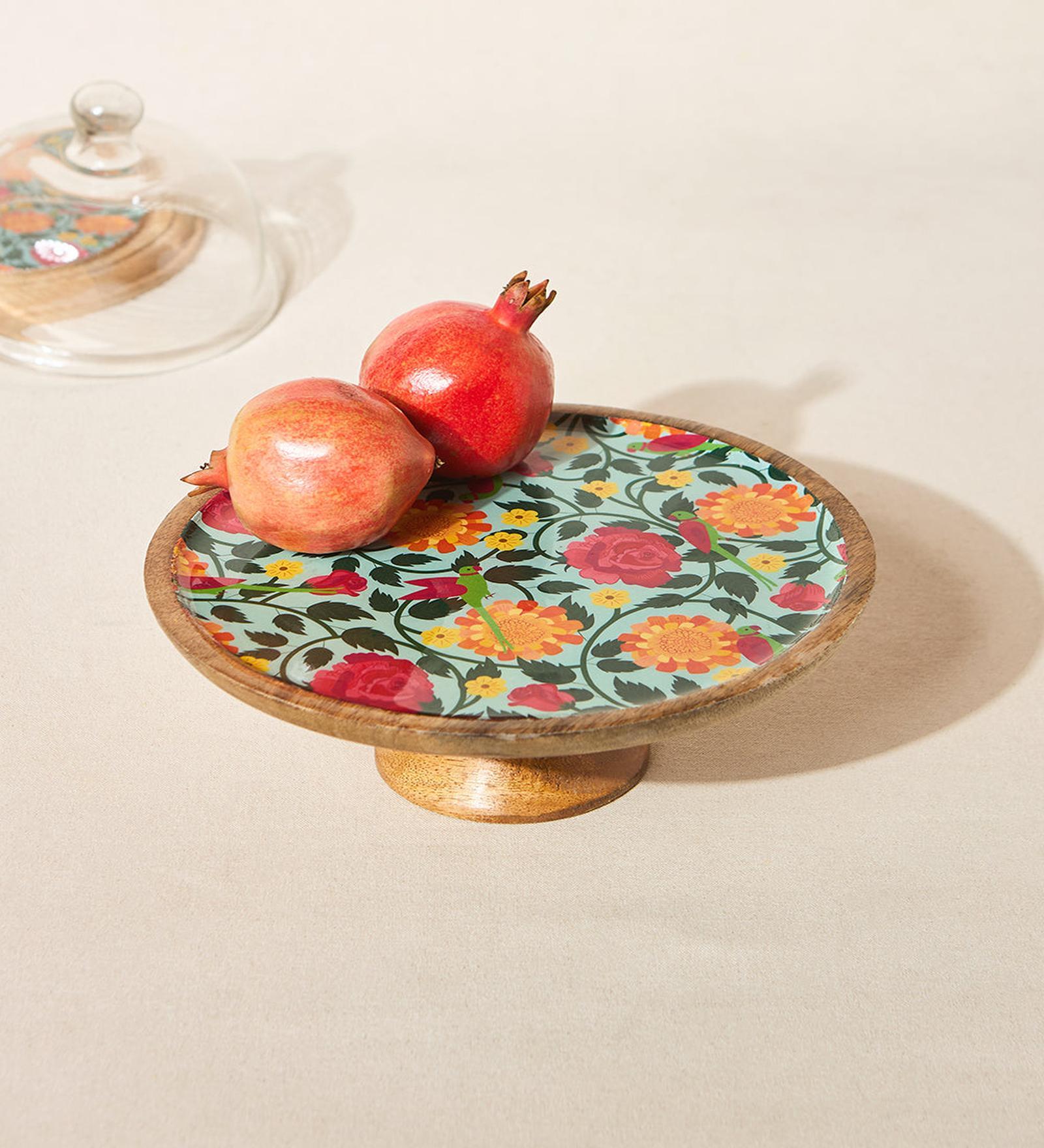 Rani Bagh Wooden Cake Stand , 10"dia
