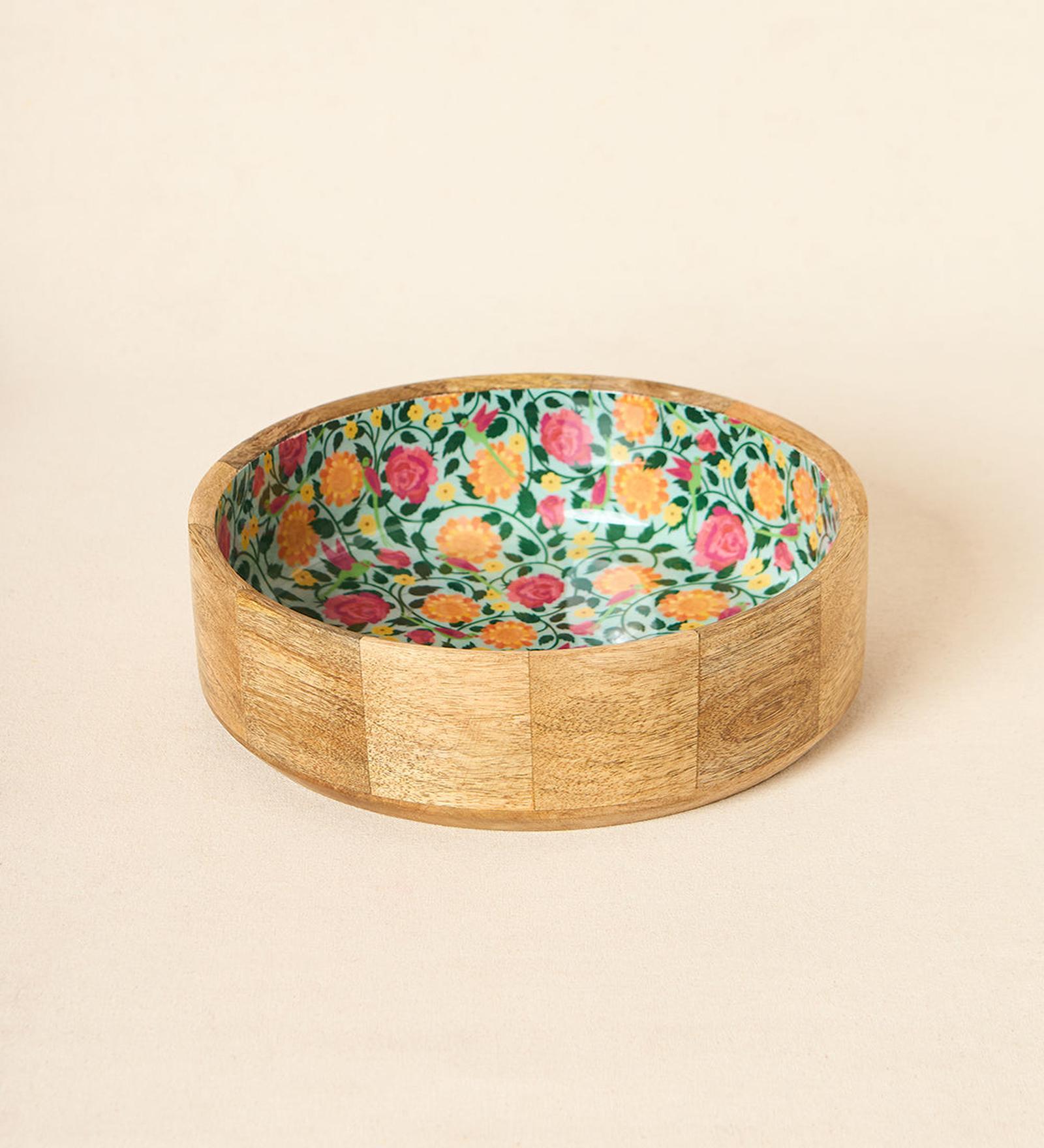 Rani Bagh Wooden Salad Bowl, 10"dia