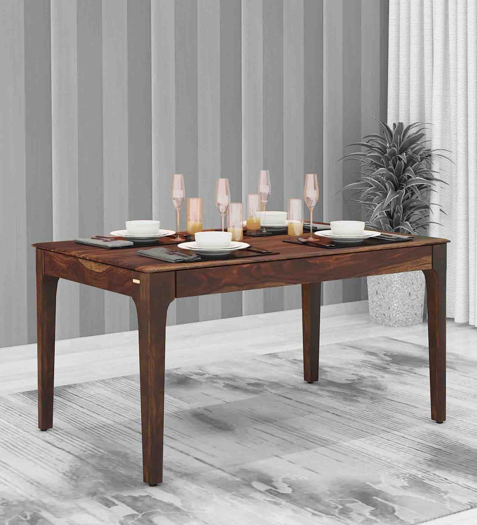 Rapid Sheesham Wood 6 Seater Dining Table in Provincial Teak Finish