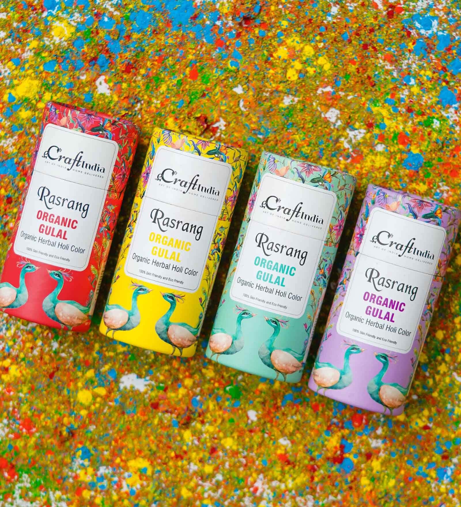 Rasrang Herbal Gulal Holi Colours (Pack of 4, 100gm)