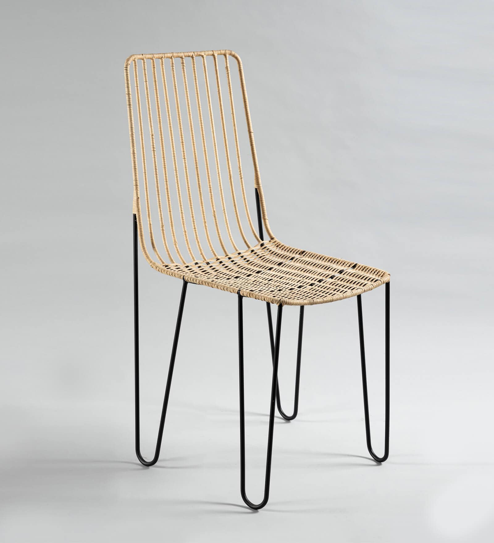 Maggio Rattan Cafe Chair in Beige Colour