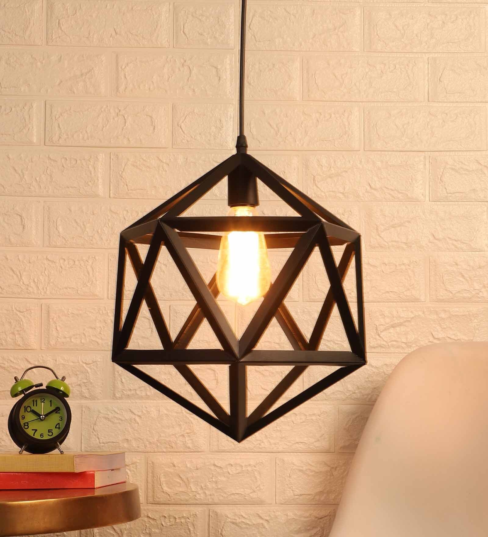 Larry Raven Black Metal Hanging Light