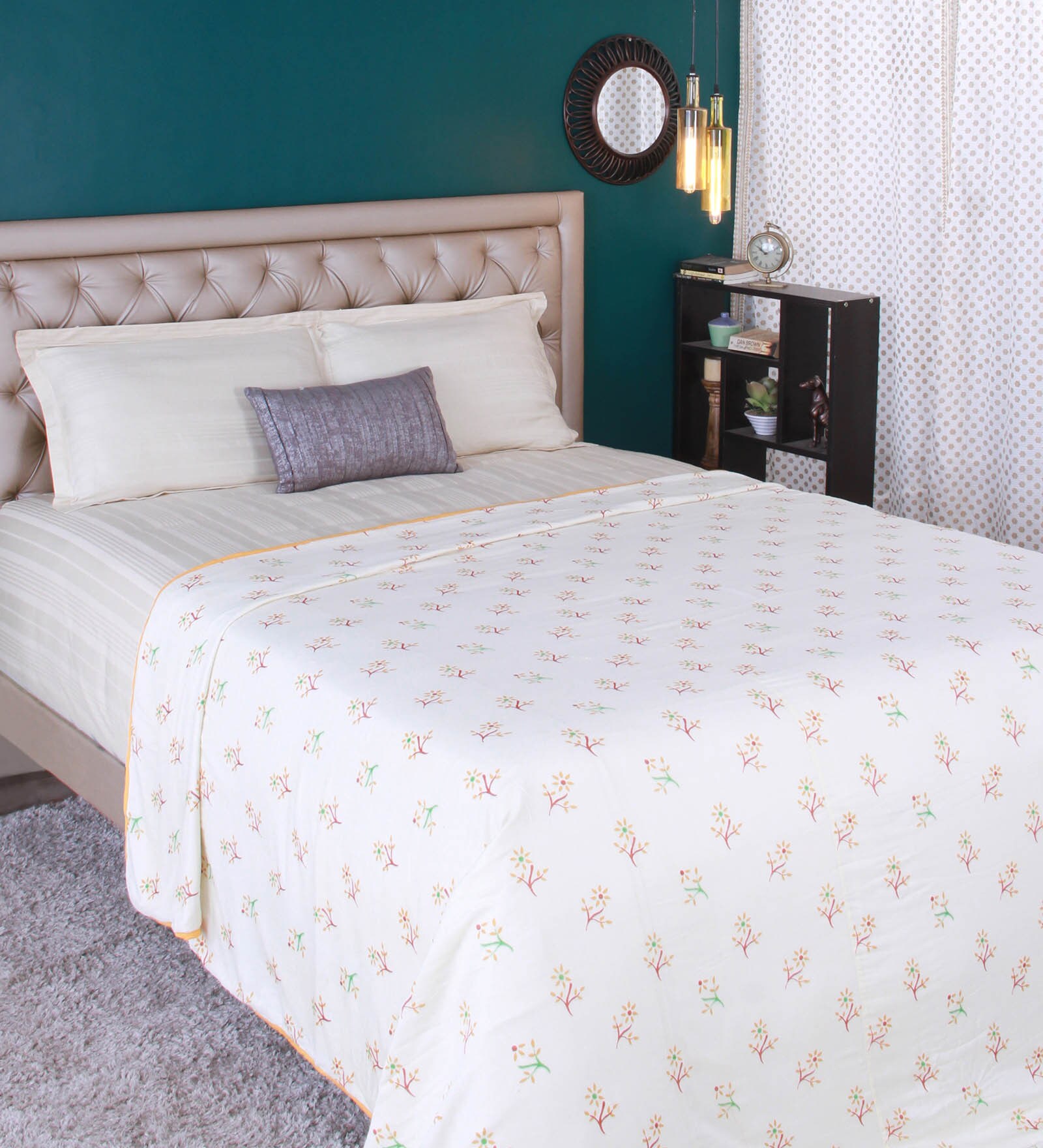 Buy Cream 100 Cotton Double Size Dohar by Raymond Home Online Nature