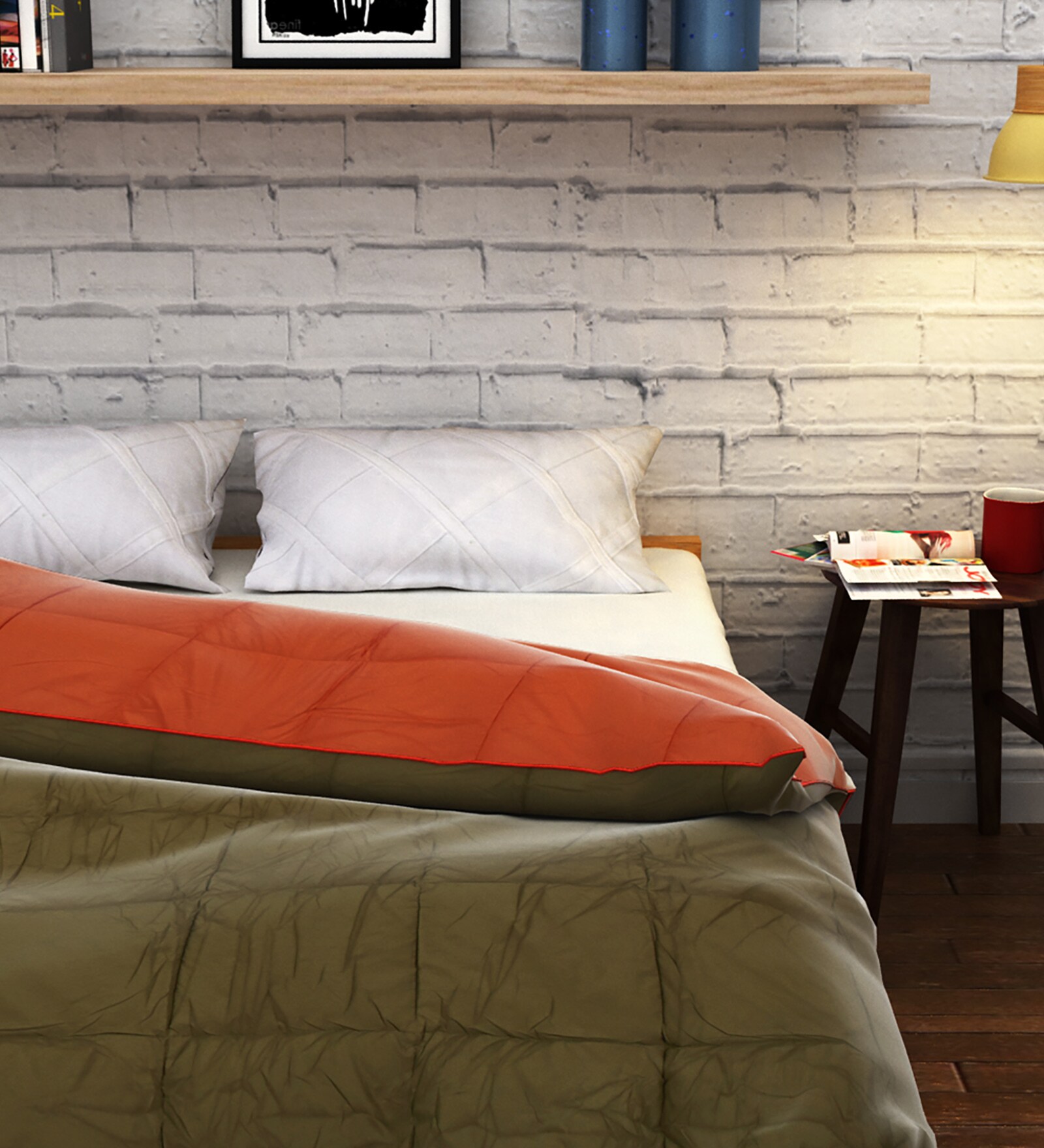 Buy Raymond Home Green Cotton Queen Size Quilt Online Solids Blankets & Quilts Furnishings