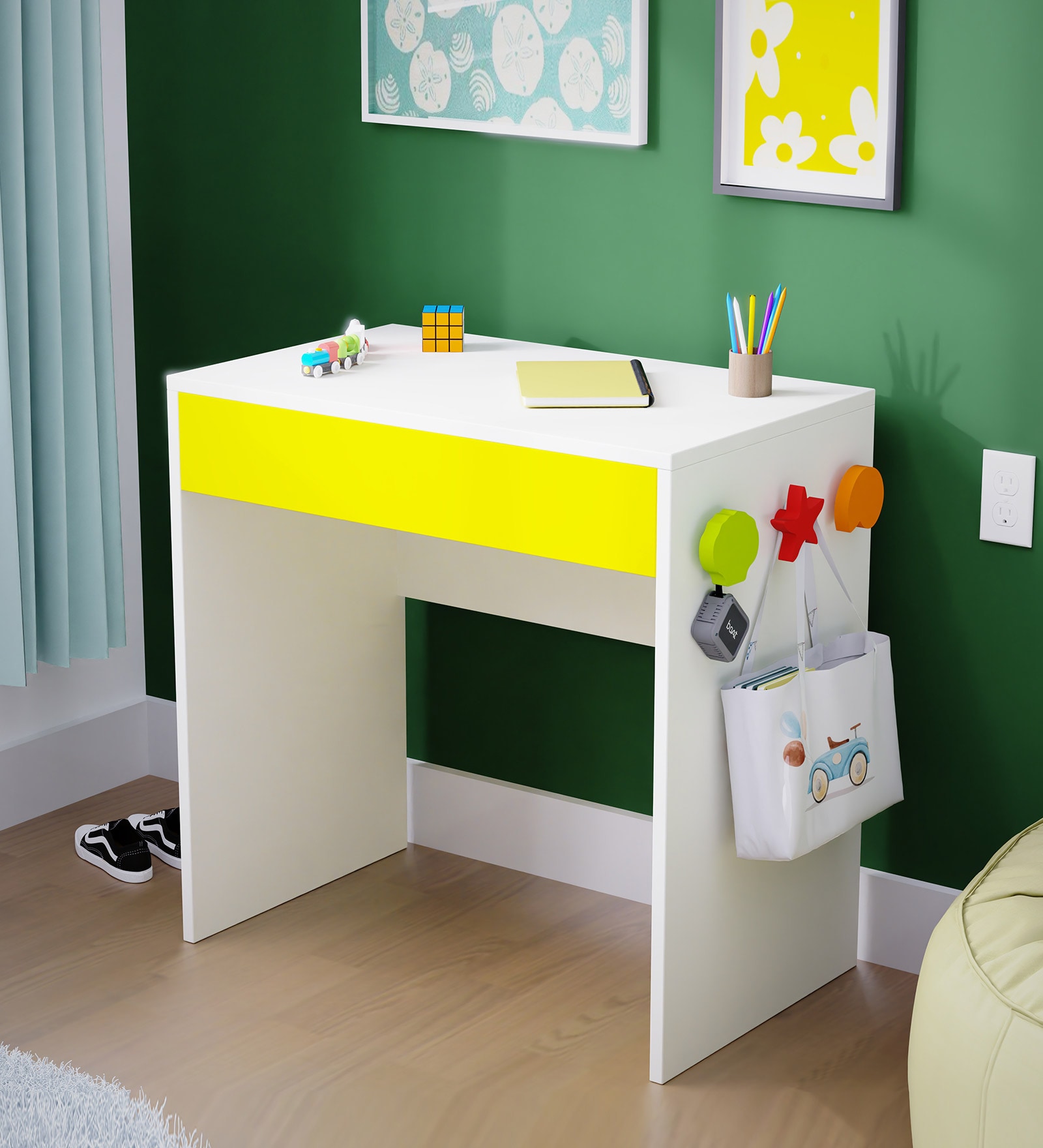 Razzmatazz Kids Study Table in White Colour