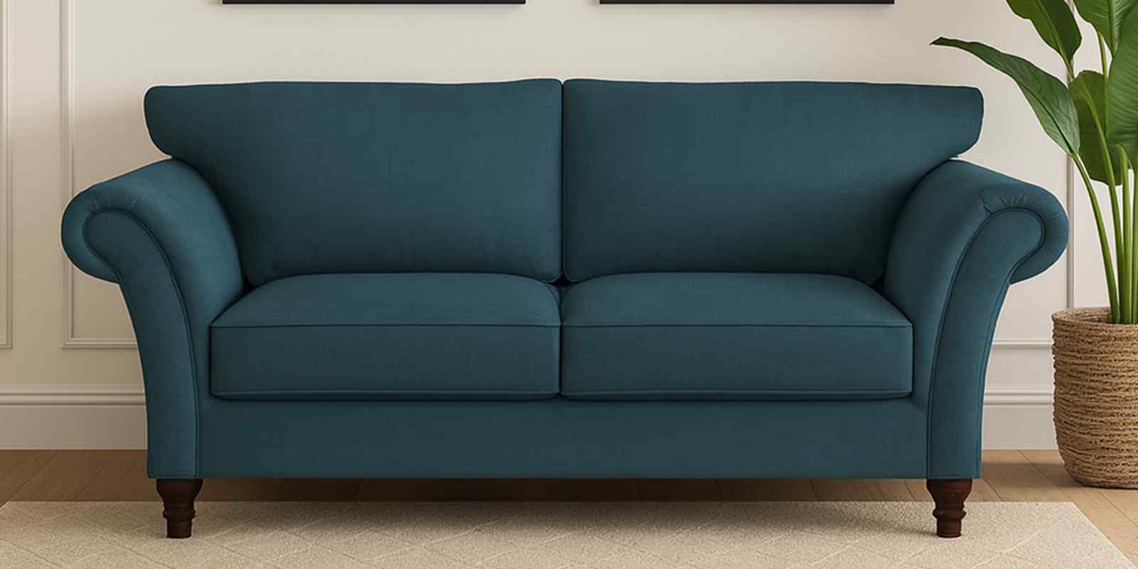Rana Fabric 2 Seater Sofa in Sea Blue Color