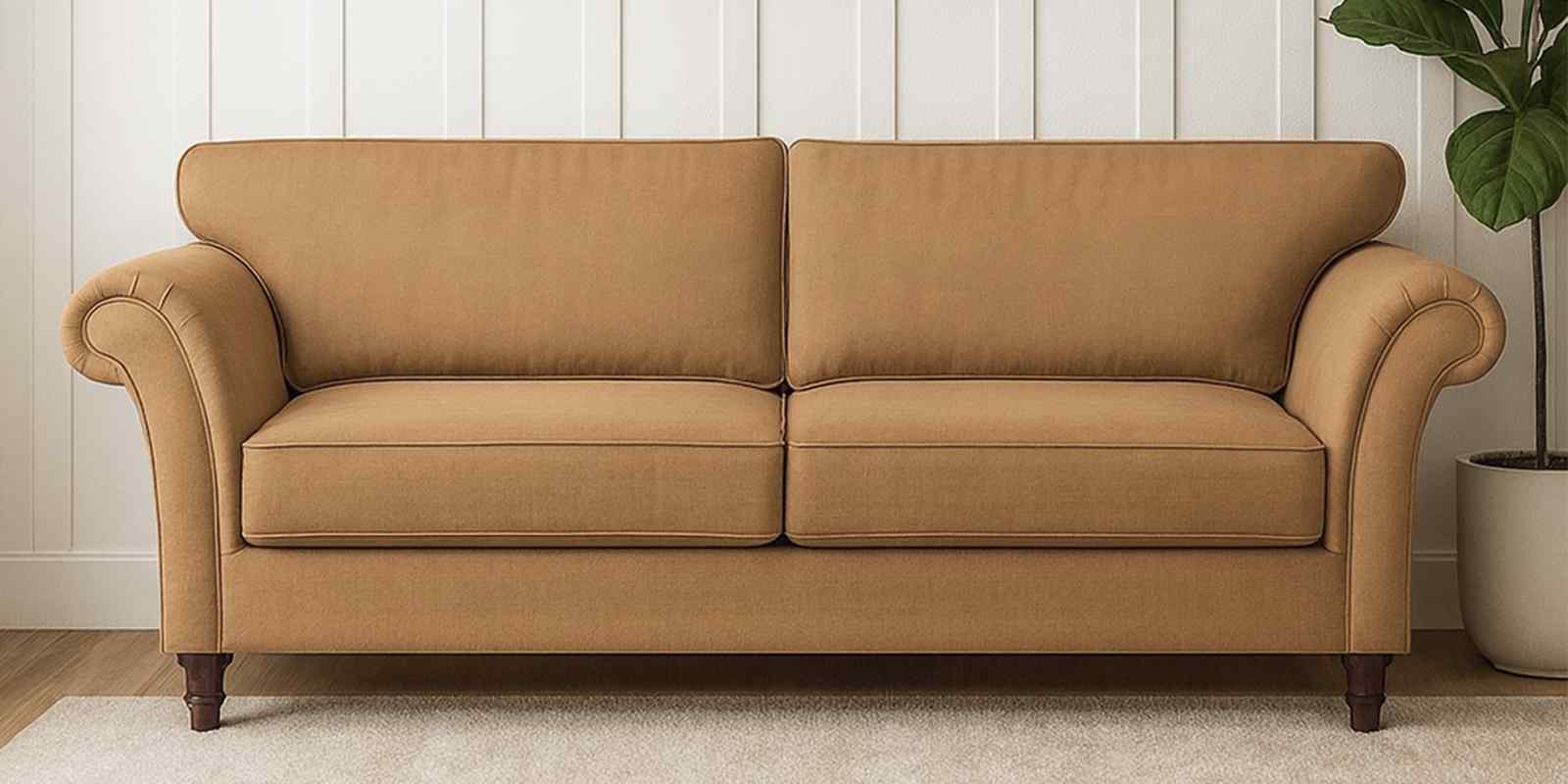 Rana Fabric 3 Seater Sofa in Copper Brown Color