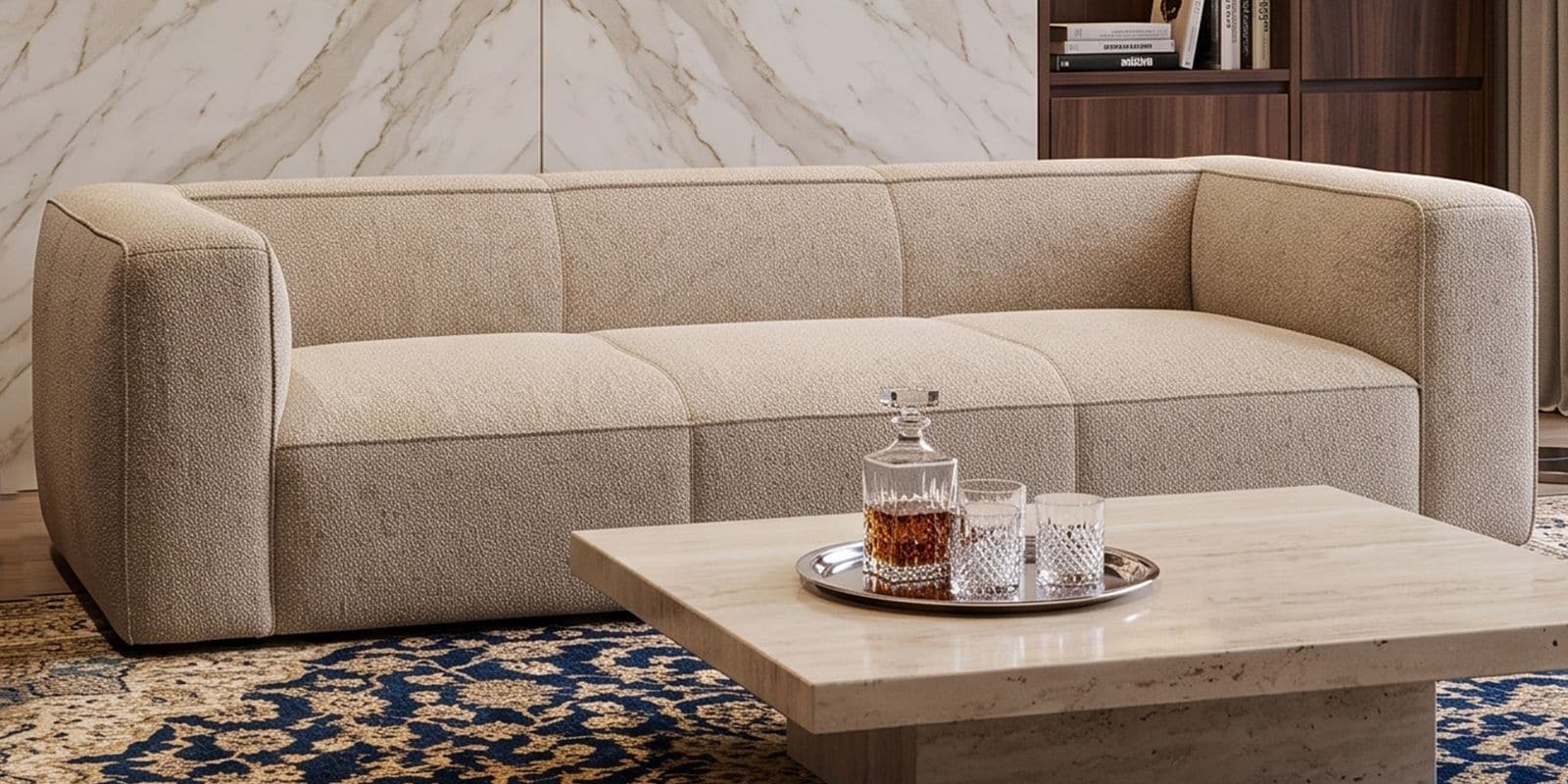  Diva 3 Seater Sofa With Lola Shell Fabric In Beige Colour