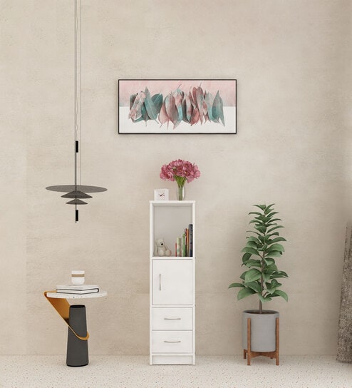 Radian Book Shelf in White Colour With Drawers