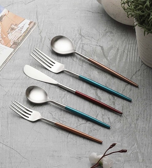 Radiant Multicolour Stainless Steel (Set of 5) Cutlery Set