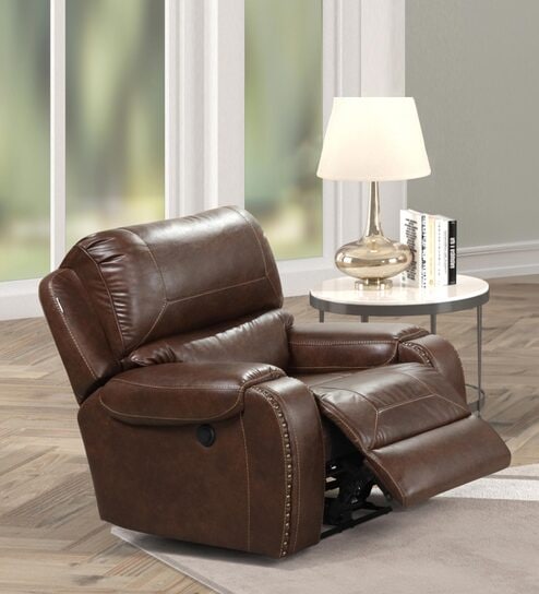 Buy TV Chair 1 Seater Recliner in Brown Colour at 35 OFF by