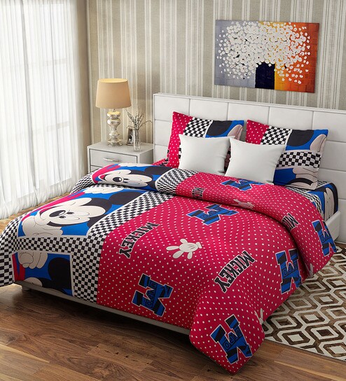 Buy Rago Kids Pop Cotton Mickey Bedsheet With Pillow Covers Online